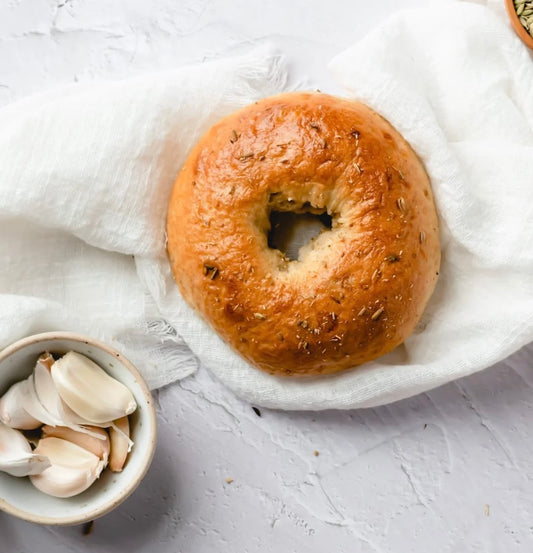 Gluten Free, Vegan Roasted Garlic Bagel- Half Dozen