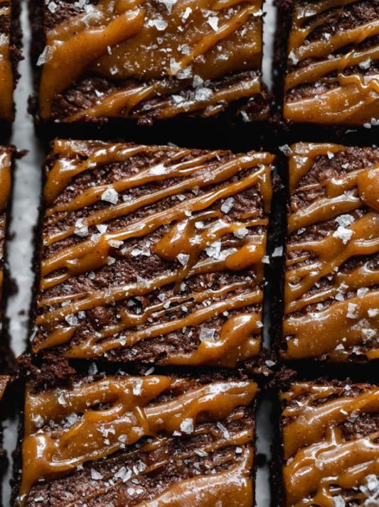 Gluten Free, Vegan Almond Flour Caramel and Black Salt Brownie- Half Dozen