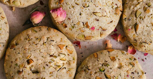 Gluten Free, Vegan Pistachio Rose Shortbread Cookie- Half Dozen